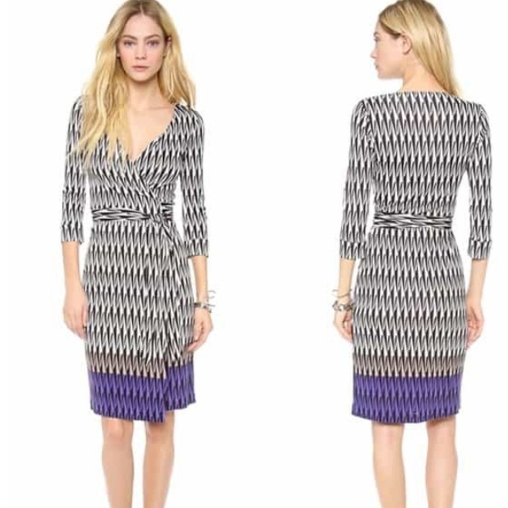 DIANE Von Furstenberg New Julian Two Jersey Silk Wrap Dress in Modern Harlequin